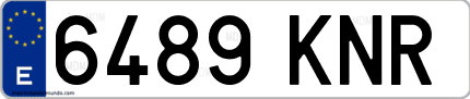 Ejemplo de matrícula de coche ordinaria 6489 KNR