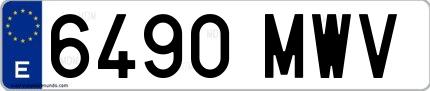 Ejemplo de matrícula española 6490 MWV