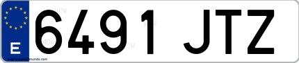 Ejemplo de matrícula española 6491 JTZ