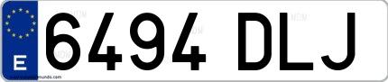 Ejemplo de matrícula española 6494 DLJ