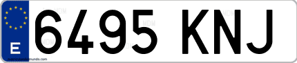Ejemplo de matrícula de coche ordinaria 6495 KNJ