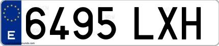 Ejemplo de matrícula española 6495 LXH