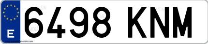 Ejemplo de matrícula española 6498 KNM