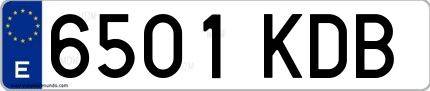 Ejemplo de matrícula española 6501 KDB