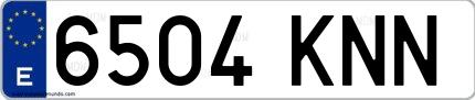 Ejemplo de matrícula española 6504 KNN