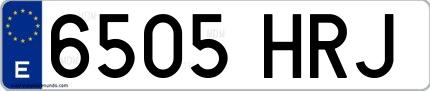 Ejemplo de matrícula española 6505 HRJ