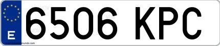Ejemplo de matrícula española 6506 KPC
