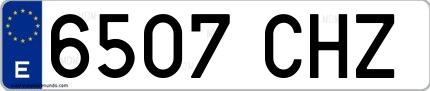 Ejemplo de matrícula española 6507 CHZ