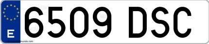 Ejemplo de matrícula española 6509 DSC