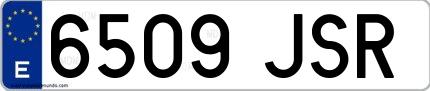 Ejemplo de matrícula española 6509 JSR