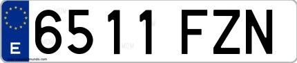 Ejemplo de matrícula española 6511 FZN