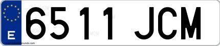 Ejemplo de matrícula española 6511 JCM