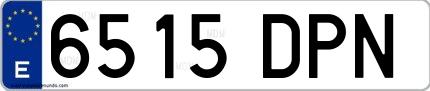 Ejemplo de matrícula de coche ordinaria 6515 DPN