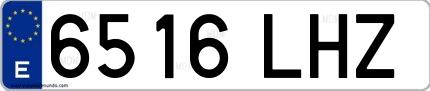 Ejemplo de matrícula española 6516 LHZ