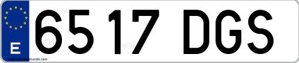 Ejemplo de matrícula española 6517 DGS