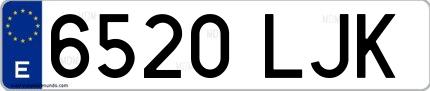 Ejemplo de matrícula española 6520 LJK