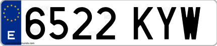 Ejemplo de matrícula de coche ordinaria 6522 KYW