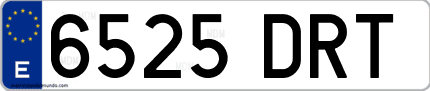 Ejemplo de matrícula de coche ordinaria 6525 DRT