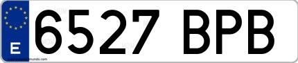 Ejemplo de matrícula española 6527 BPB