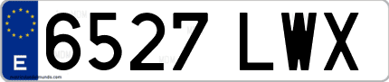 Ejemplo de matrícula de coche ordinaria 6527 LWX