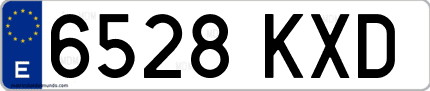 Ejemplo de matrícula de coche ordinaria 6528 KXD
