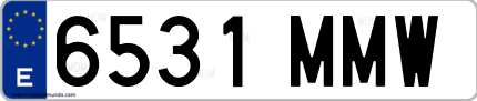Ejemplo de matrícula de coche ordinaria 6531 MMW