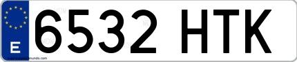 Ejemplo de matrícula española 6532 HTK