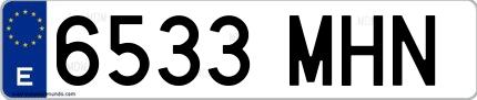Ejemplo de matrícula española 6533 MHN