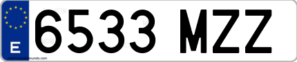 Ejemplo de matrícula de coche ordinaria 6533 MZZ