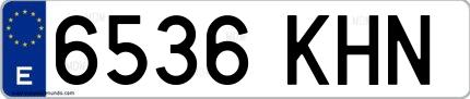 Ejemplo de matrícula española 6536 KHN