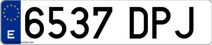 Ejemplo de matrícula española 6537 DPJ