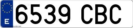 Ejemplo de matrícula española 6539 CBC