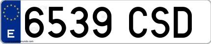 Ejemplo de matrícula española 6539 CSD