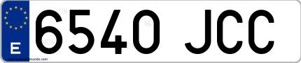 Ejemplo de matrícula española 6540 JCC