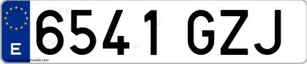 Ejemplo de matrícula española 6541 GZJ