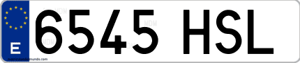 Ejemplo de matrícula de coche ordinaria 6545 HSL