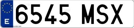 Ejemplo de matrícula española 6545 MSX