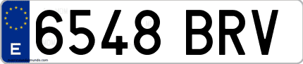 Ejemplo de matrícula de coche ordinaria 6548 BRV