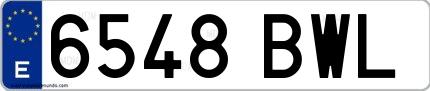 Ejemplo de matrícula española 6548 BWL