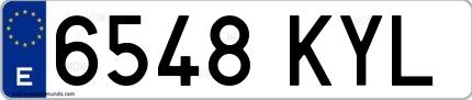 Ejemplo de matrícula española 6548 KYL