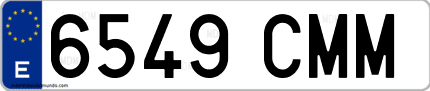 Ejemplo de matrícula de coche ordinaria 6549 CMM