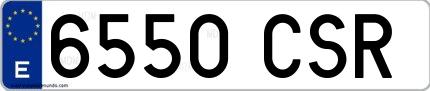 Ejemplo de matrícula española 6550 CSR