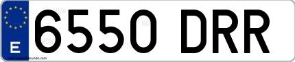 Ejemplo de matrícula española 6550 DRR