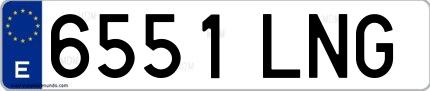 Ejemplo de matrícula española 6551 LNG