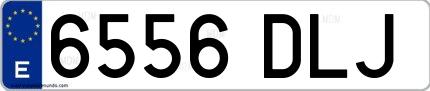 Ejemplo de matrícula española 6556 DLJ