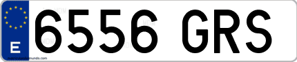 Ejemplo de matrícula de coche ordinaria 6556 GRS