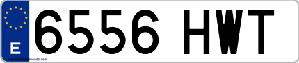 Ejemplo de matrícula de coche ordinaria 6556 HWT