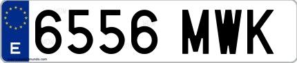 Ejemplo de matrícula española 6556 MWK