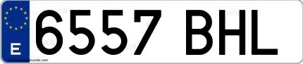 Ejemplo de matrícula española 6557 BHL