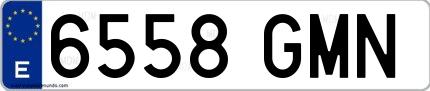 Ejemplo de matrícula española 6558 GMN